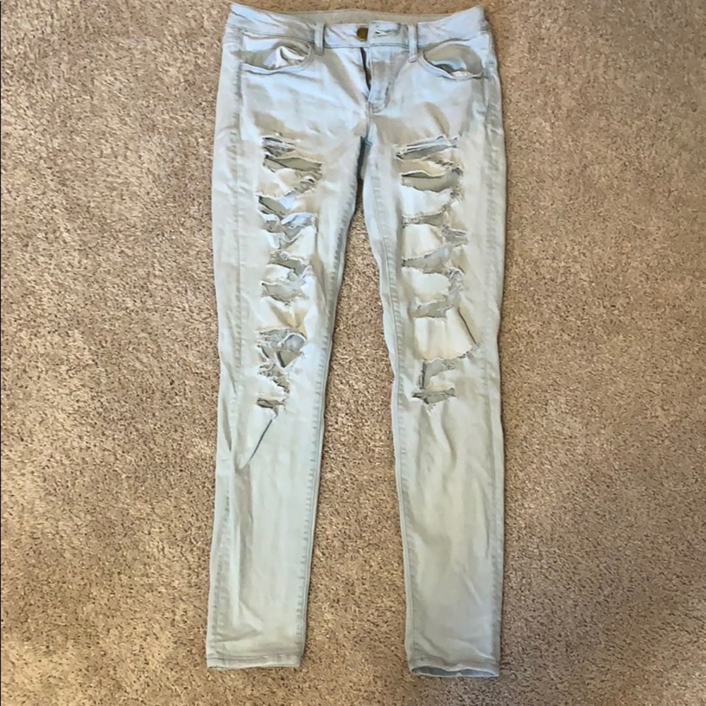 American Eagle Ripped and Bleaches Jeans